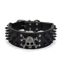 Load image into Gallery viewer, Skull and Spiked Dog Collar