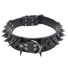Load image into Gallery viewer, Spiked Black Dog Collar