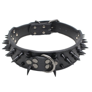 Spiked Black Dog Collar